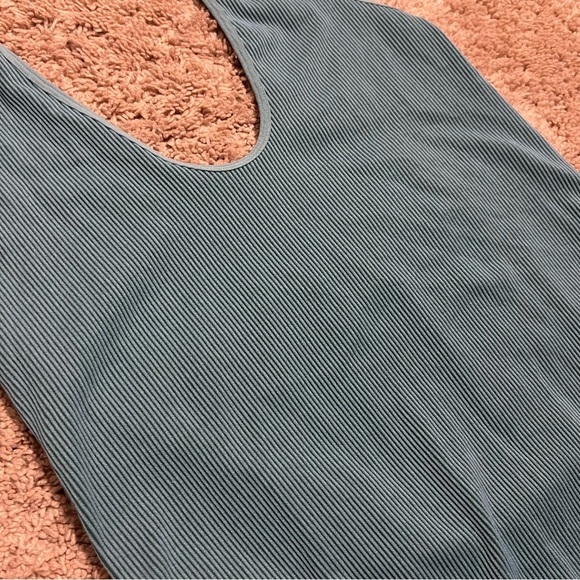Wild Fable Seamless Ribbed Halter Bodysuit Teal Green Size Large - Picture 6 of 11